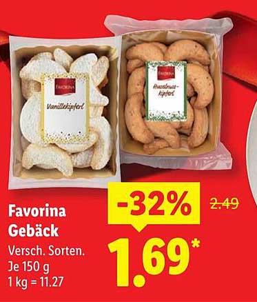 Favorina Gebäck - Verschiedene Sorten