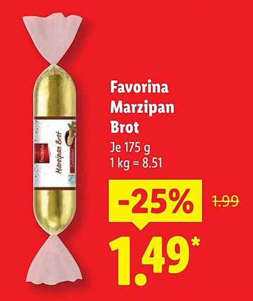 Favorina Marzipan Brot 175 g