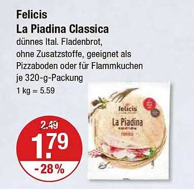 Felicis La Piadina Classica - Dünnes Ital. Fladenbrot