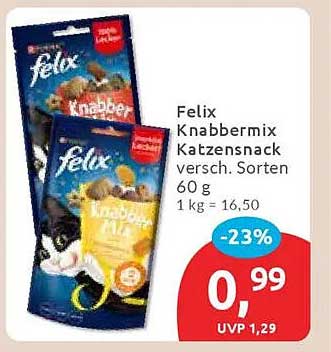 Felix Knabbermix Katzensnack versch. Sorten 60 g
