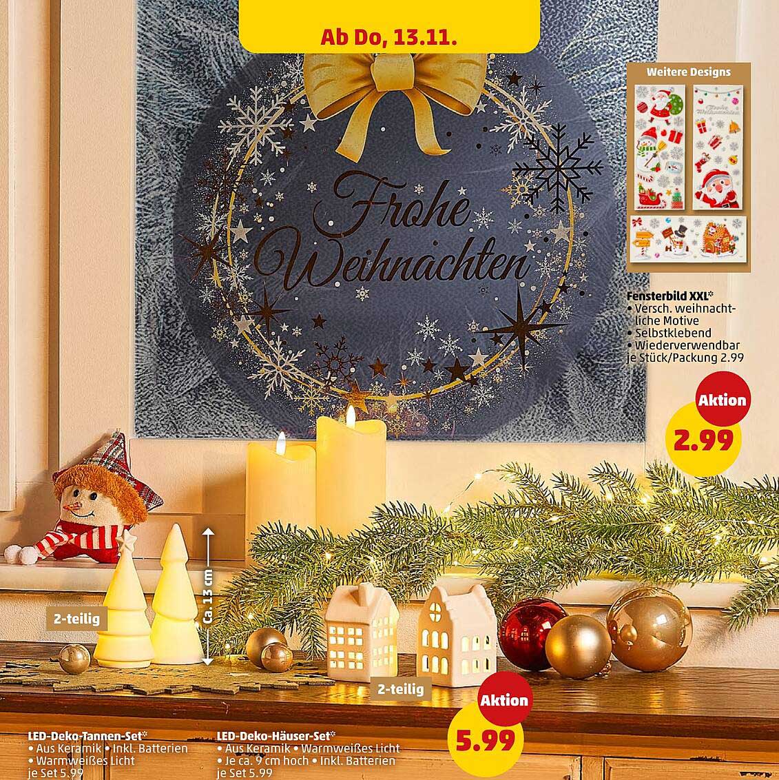 Fensterbild Weihnachtsmotiv selbstklebend - 2,99