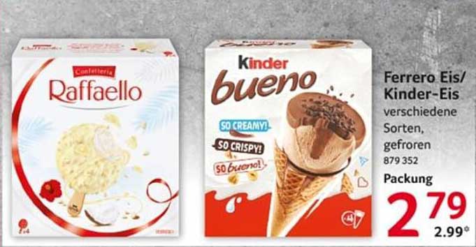 Ferrero Eis/Kindereis – verschiedene Sorten, gefroren
