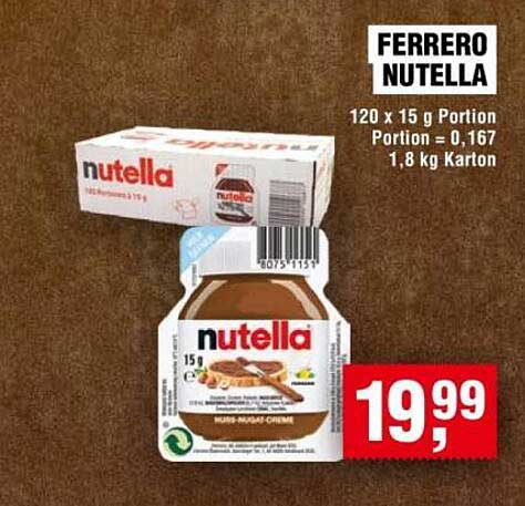 Ferrero Nutella 120 x 15 g Portionspackung