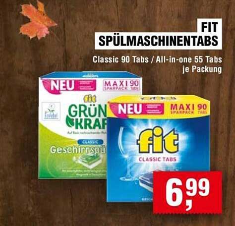 FIT Spülmaschinentabs Classic 90 Tabs / All-in-one 55 Tabs je Packung