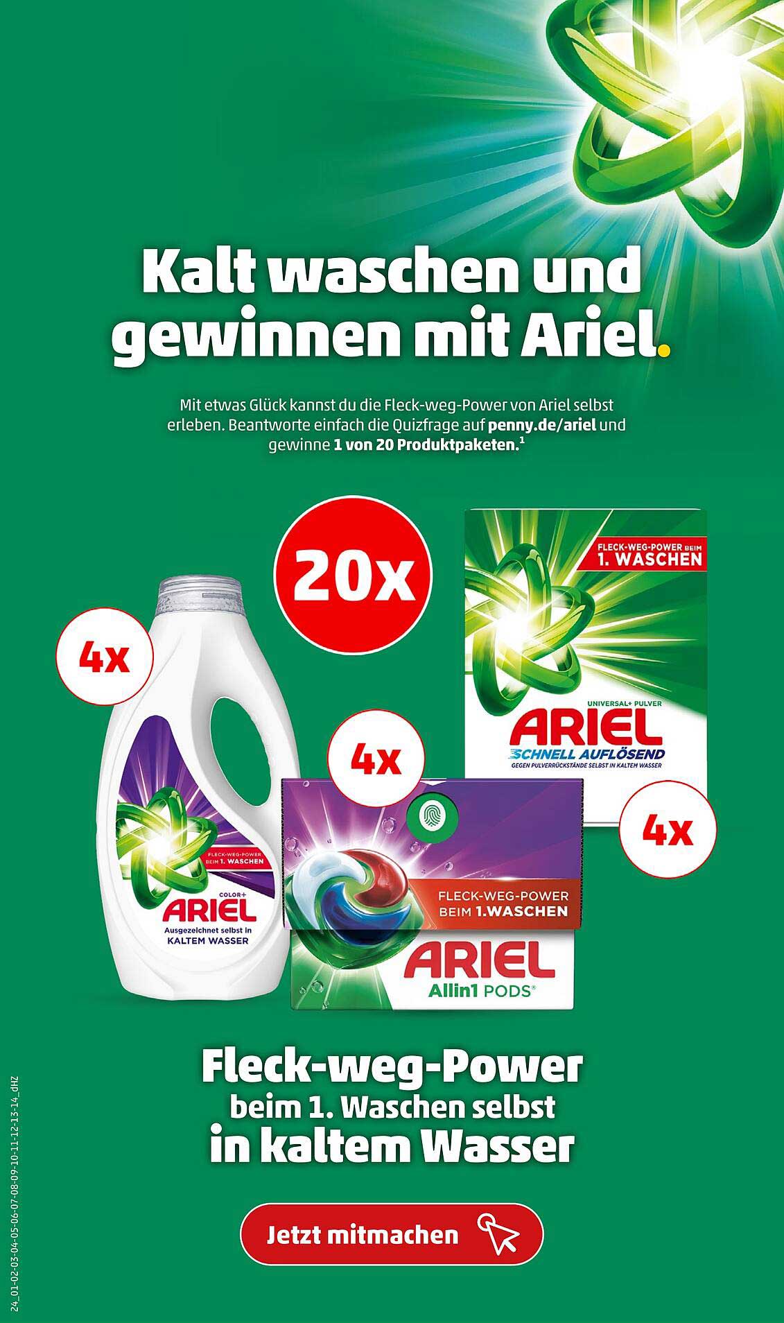 Fleck-weg-Power von Ariel – Kalt waschen und gewinnen!