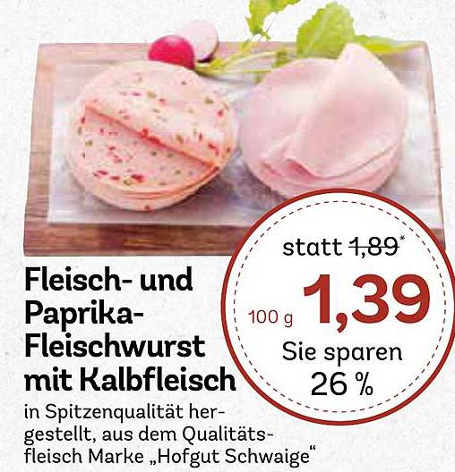 Fleisch- und Paprika-Fleischwurst mit Kalbfleisch