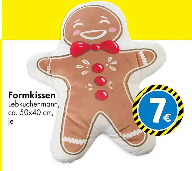 Formkissen Lebkuchenmann, ca. 50x40 cm, je