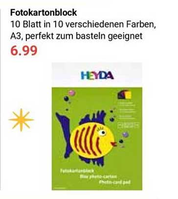 Fotokartonblock - 10 Blatt in 10 verschiedenen Farben, A3