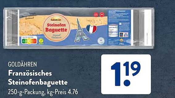 Französisches Steinofenbaguette 250 g-Packung