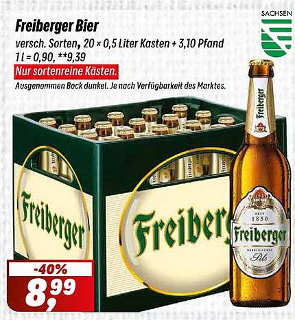 Freiberger Bier, 20 x 0,5 Liter Kasten