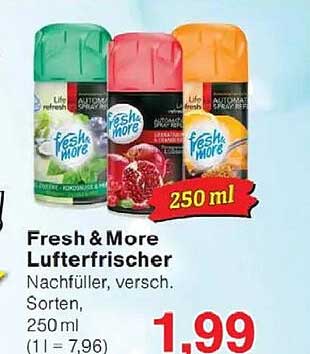 Fresh & More Lufterfrischer Nachfüller, 250 ml, verschiedene Sorten