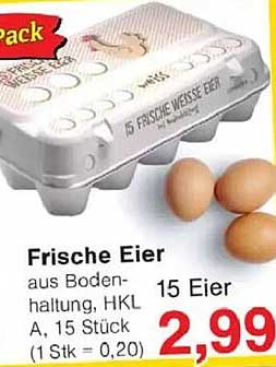 Frische Eier aus Bodenhaltung, 15 Stück