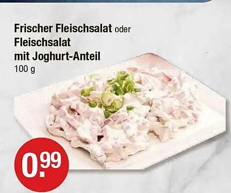 Frischer Fleischsalat oder Fleischsalat mit Joghurt-Anteil 100 g