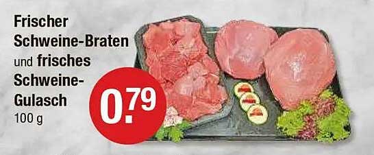 Frischer Schweine-Braten und frisches Schweine-Gulasch