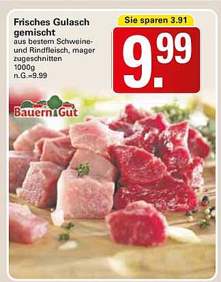 Frisches Gulasch gemischt