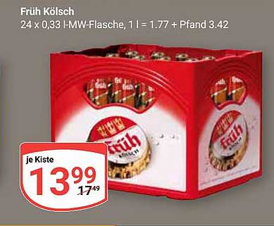 Früh Kölsch 24 x 0,33 l - Kastenangebot