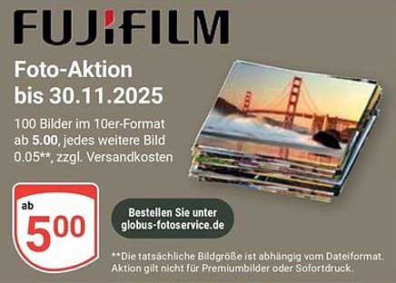 FujiFilm Foto-Aktion – 100 Bilder im 10er-Format zum Top-Preis!