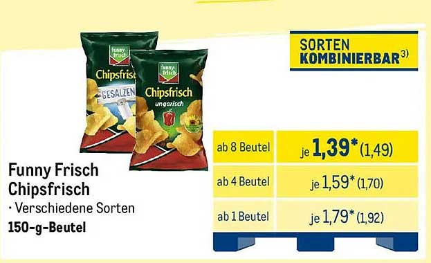 Funny Frisch Chipsfrisch - Verschiedene Sorten 150-g-Beutel