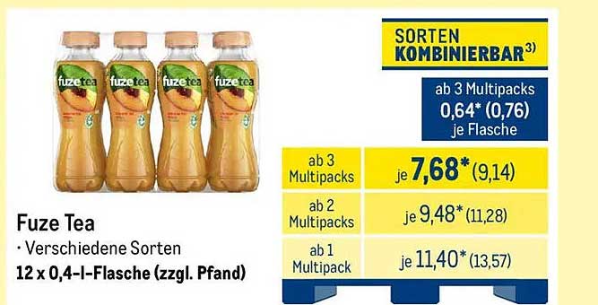 Fuze Tea 12 x 0,4 l-Flasche (verschiedene Sorten)