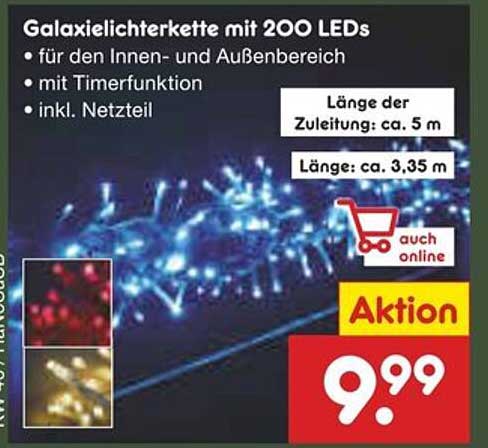 Galaxie Lichterkette mit 200 LEDs
