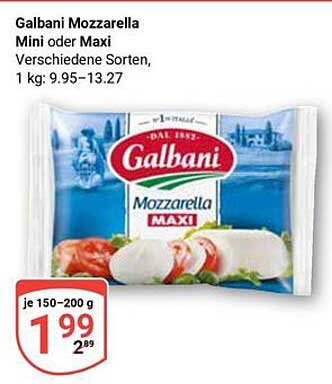 Galbani Mozzarella Mini oder Maxi - Verschiedene Sorten