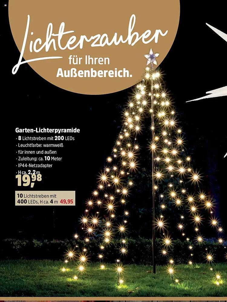 Garten-Lichterpyramide mit 400 LEDs