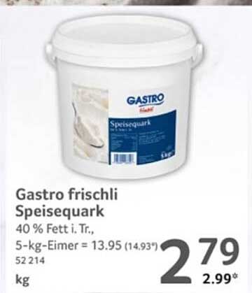 Gastro frischli Speisequark – 40 % Fett i. Tr.