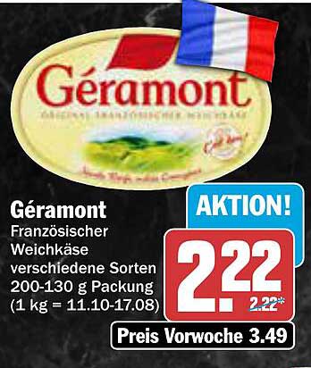 Géramont Französischer Weichkäse - Aktion