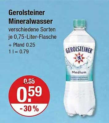 Gerolsteiner Mineralwasser - Verschiedene Sorten je 0,75-Liter-Flasche