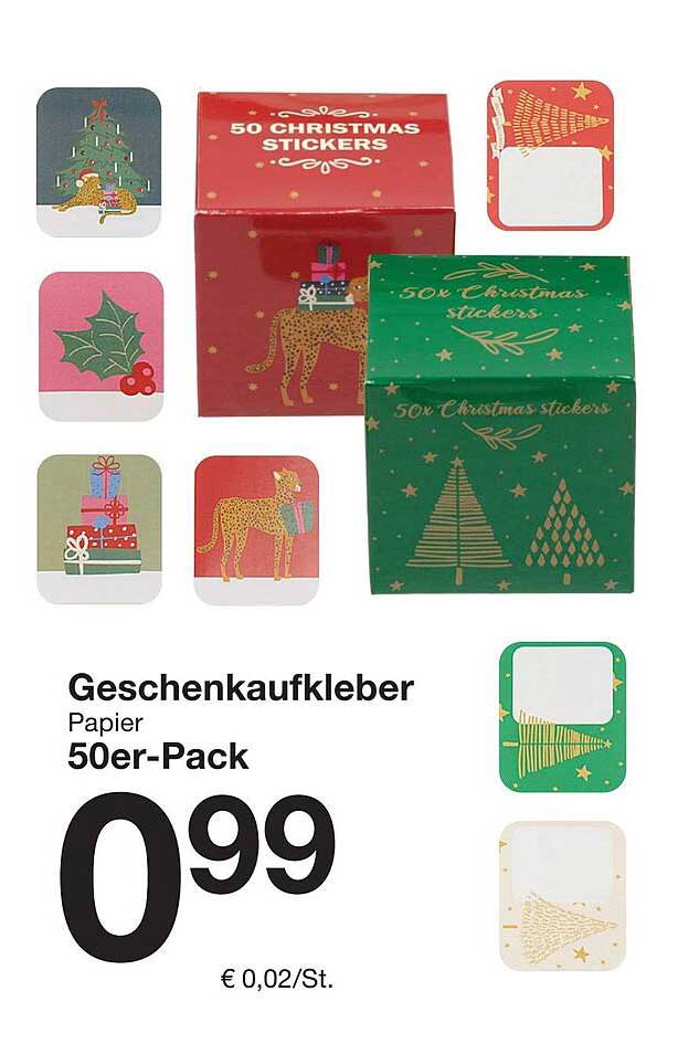 Geschenkaufklebler Papier 50er-Pack