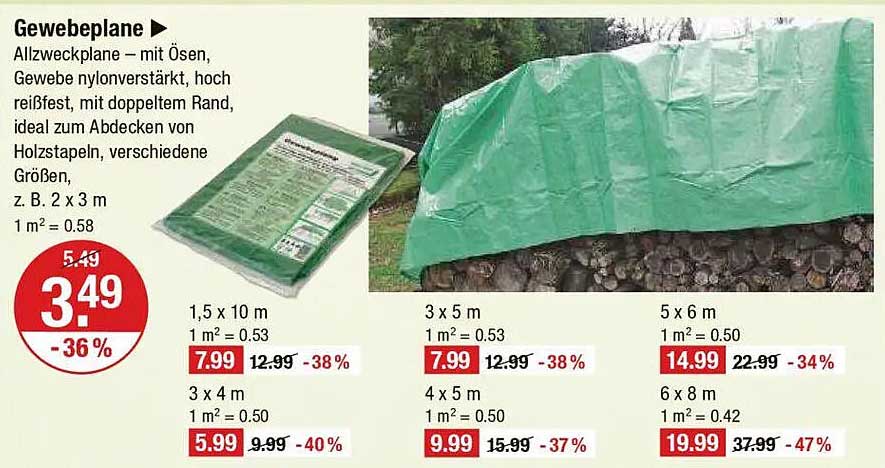 Gewebeplane - Allzweckplane mit Ösen