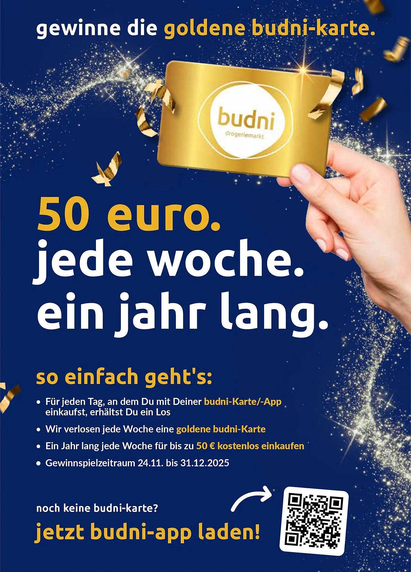 Gewinne die goldene budni-Karte!