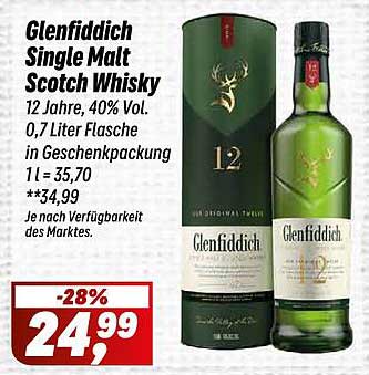 Glenfiddich Single Malt Scotch Whisky 12 Jahre in Geschenkkarton
