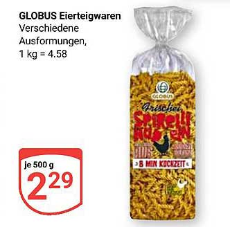 GLOBUS Eierteigwaren - Verschiedene Ausformungen