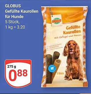 GLOBUS Gefüllte Kaurollen für Hunde