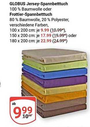 GLOBUS Jersey-Spannbettuch 100% Baumwolle oder Frottier-Spannbettuch