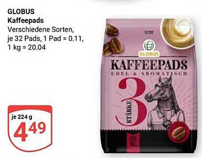 GLOBUS Kaffee Pads - Edel & Aromatisch