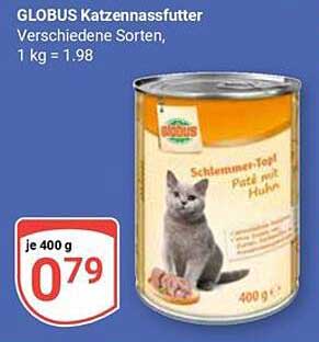 GLOBUS Katzennassfutter - Schnurren-Topf Pastete mit Huhn, 400 g