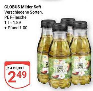 GLOBUS Milder Saft - verschiedene Sorten, PET-Flasche