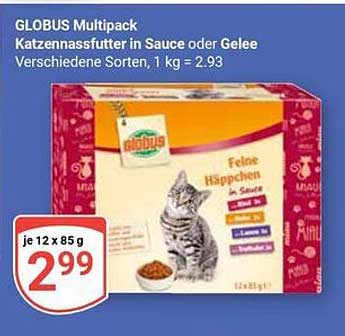 GLOBUS Multipack Katzennassfutter in Sauce oder Gelee