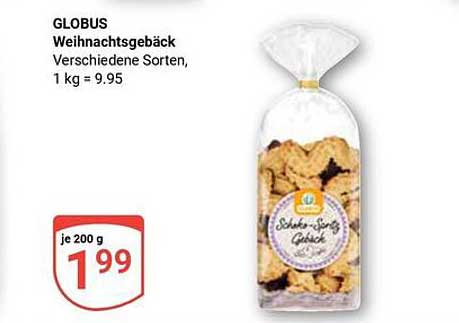 GLOBUS Weihnachtsgebäck - Verschiedene Sorten, 200 g für 1,99