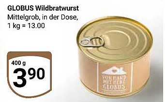 GLOBUS Wildbratwurst 400 g in der Dose