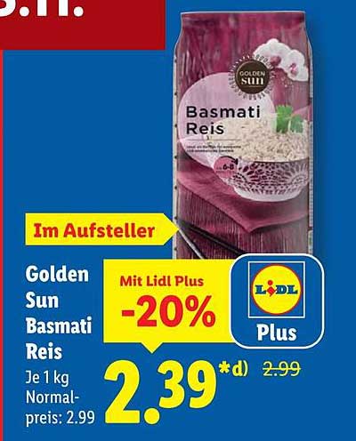 Golden Sun Basmati Reis - jetzt zum Vorteilspreis!
