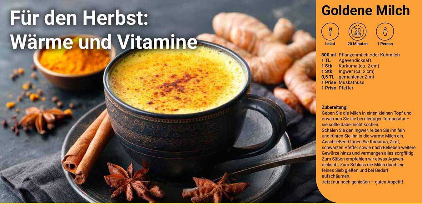 Goldene Milch: Wärme und Vitamine