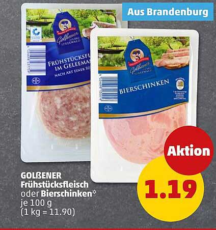 GOLSENER Frühstücksfleisch oder Bierschinken je 100 g