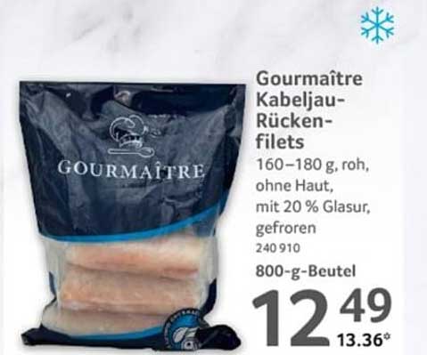 Gourmaître Kabeljau-Rückenfilets 800-g-Beutel