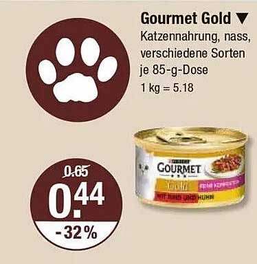 Gourmet Gold Katzennahrung, nass, verschiedene Sorten je 85-g-Dose