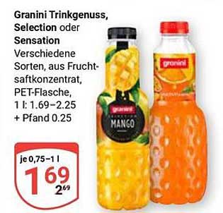 Granini Trinkgenuss, Selection oder Sensation