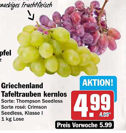 Griechenland Tafeltrauben kernlos