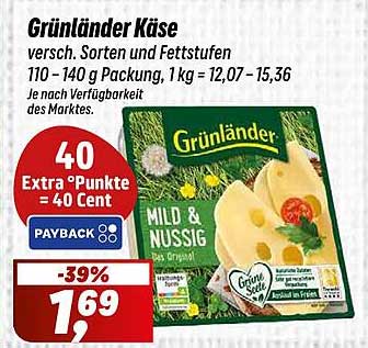Grünländer Käse - verschiedene Sorten und Fettstufen